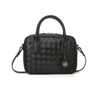 NWT Petite Simone Tammy Black Handmade Woven Leather Bag w/ Dust Bag